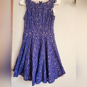 Elegant Blue Lace Dress
